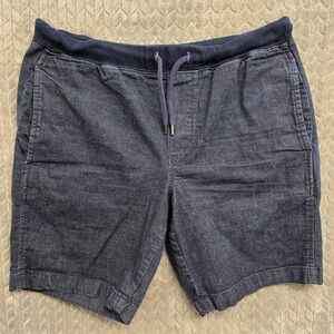Gap 1969 Denim Shorts Men's Size‎ 33 Elastic Waist Drawstrings Casual Dark Blue